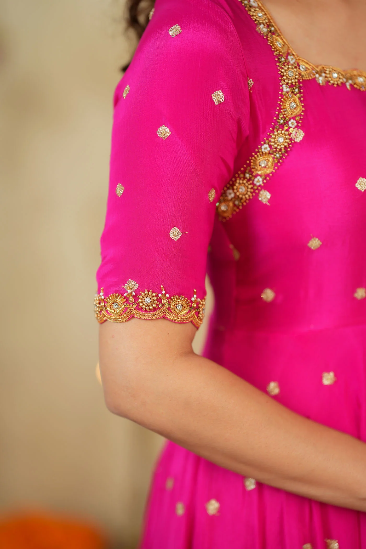 Yamuna Rani Pink Maxi Dress (Set of 2) - Image 12
