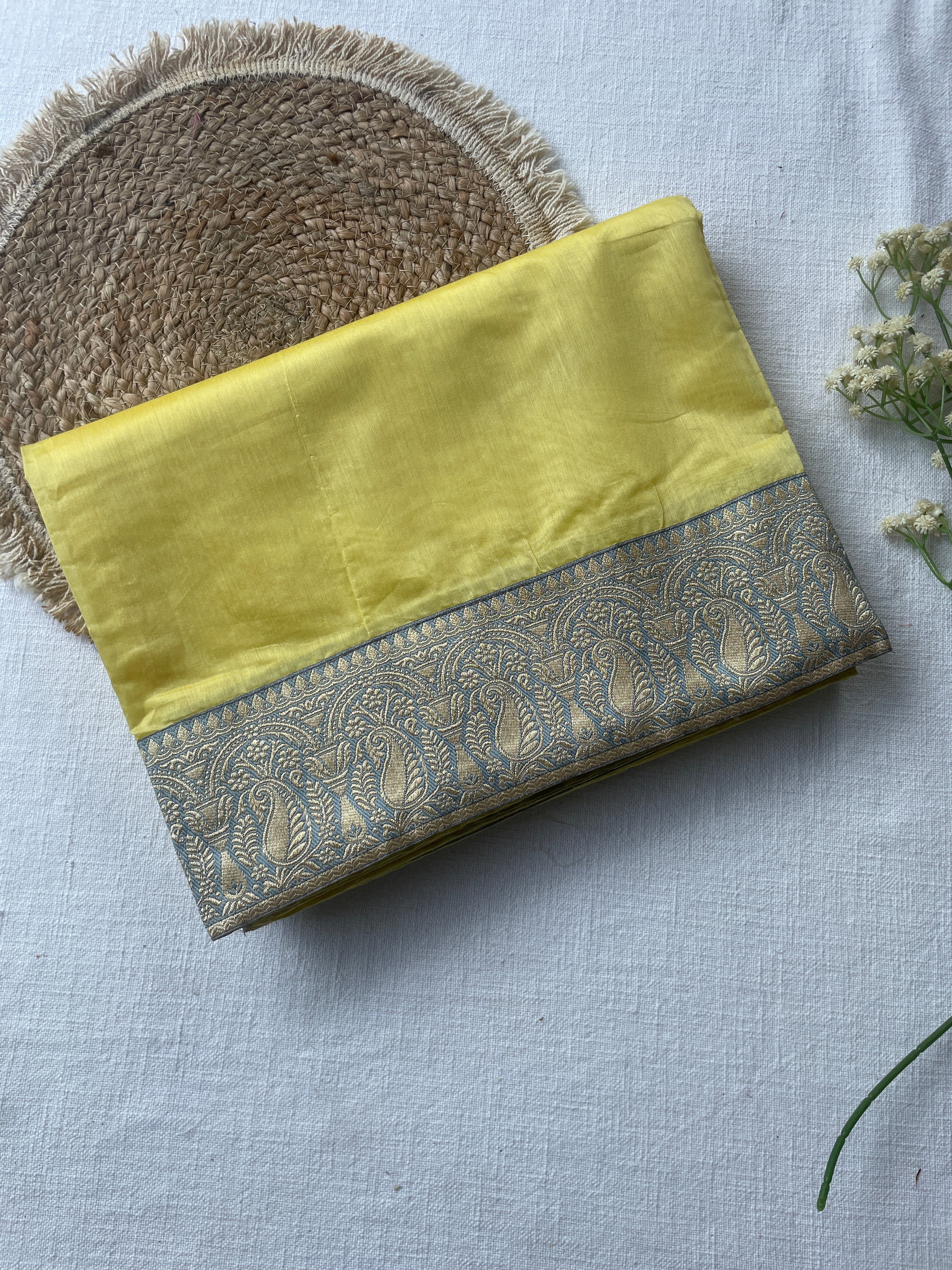 Yellow Chanderi Silk Saree - Image 2