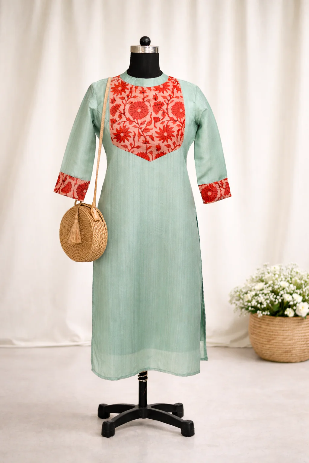 Zara Ice Blue Kurti - Image 3