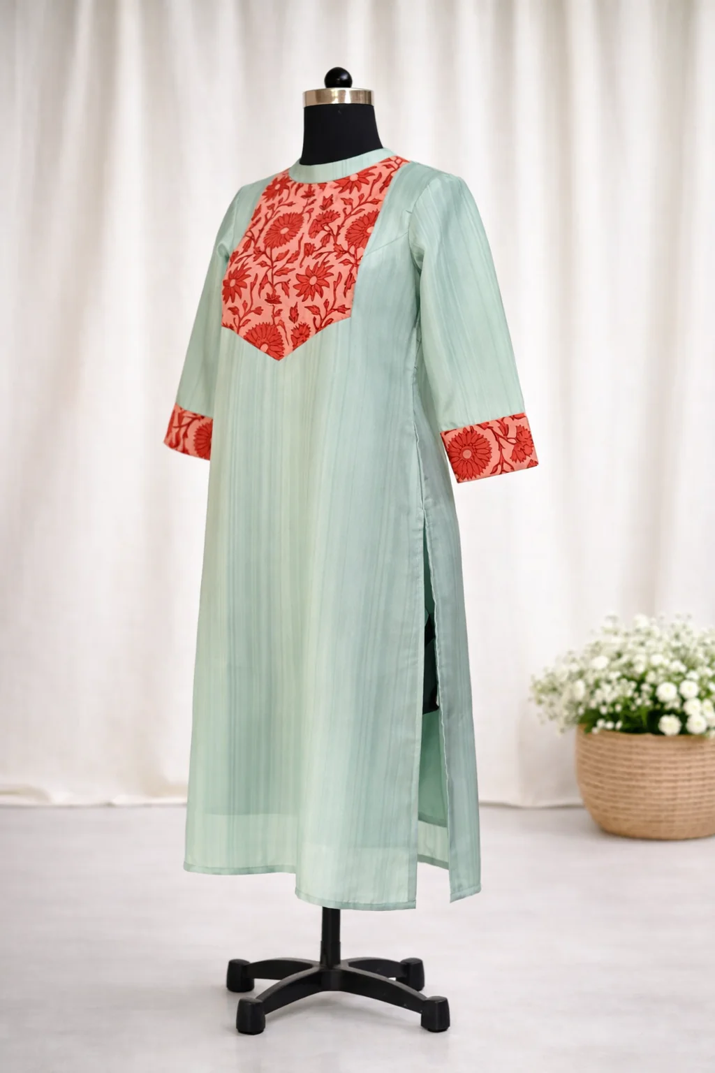 Zara Ice Blue Kurti - Image 5